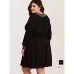 Torrid black smock peasant flowy embroidered skater dress Photo 1