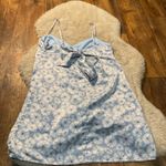 RSQ  Dress Size Large Silky Floral Tie Back Light Blue Womens‎ Photo 4