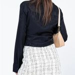 Princess Polly  NEW Everleigh Black Front Tie Collared Blouse Top Photo 1