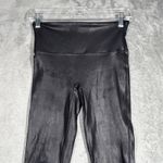 Spanx Pants Womens Medium Black Faux Vegan Leather Leggings Casual Rocker Punk Photo 3