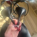 Badgley Mischka  Fiji Stiletto Heel Sandals Black Embellished Strap Ankle Size 10 Photo 3