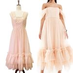 Lace & Beads Powder Pink Corset Tulle Midi Maxi Dress Size 8 Coquette Romantic Photo 15