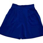 Vintage Dana Lee High Waist Pleated Shorts Size 10 Microfiber 90’s Blue USA Made Photo 0