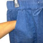 C&C California  blue linen cargo straight leg pants Medium #716 Photo 2