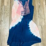 Altar'd State Sleeveless Pink Blue Embroidered Shorts Romper Sz Small ti… Photo 4