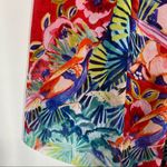 Anthropologie  Deletta Epona Tropical Bird Floral Mock Sleeveless Top Red Photo 9