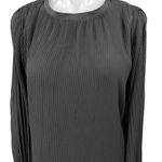 ZARA Black Pleated Plisse Crew Neck Pullover Long Sleeve Mini Shift Dress Size M Photo 2