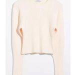 & Other Stories & Other Stories Rib Knit Slit Sleeve Round Neck Sweater Off White Size Large Photo 2