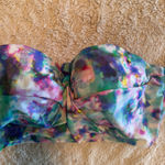 Torrid  1X Watercolor Multi Bikini Top strapless lightly lined bra padded Photo 1