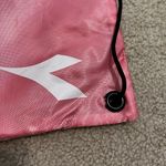 Sale! Diadora Pink White Drawstring Bag Sports Soccer Nylon Knapsack B5 Photo 3