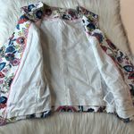 BODEN Tailored Linen Waistcoat Floral Vest Size 2 White Photo 6