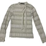 ZARA  Trafaluc Ruffle & Lace Long Sleeve Top - Ivory - XS Photo 4