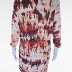 Venus Brown & White Tie Dye Ruched Bodycon Dress Size Medium Photo 4