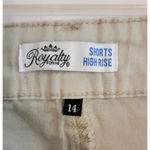 Royalty For Me Collection Women’s Sz 14 Tan High Rise Stretchy Denim Shorts Photo 3