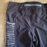 Athleta Be Free Running Leggings Black Gray Reflective High Rise Size Small Photo 2