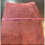 Amanda Smith Vtg Brown Suede Leather Knee Length Skirt  14 Lined Moto‎ Classic Photo 8