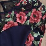 BCX  Navy Dress with Pink Floral Accents Photo 4