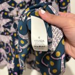 Kate Spade  Panther animal print Dot‎ Wrap Blouse Blue Purple size 6 Photo 4