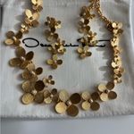 Oscar de la Renta  Gold Floral Necklace earrings set Photo 1