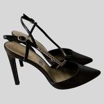 Nine West Size 9.5 High Heels Stiletto Embellishes Strap Fashion Sandals Black Photo 5