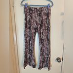 Bear Dance Paisley Print Tropical Boho Flare Legging Pants Women's L Photo 3