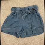 Indigo Rein  Blue Jean Shorts with Paper Bag Waist Photo 0