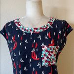 Anthropologie Petani Pocket Tee Top Sail Boat Navy Nautical Size XS Photo 4