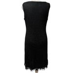 Jessica Howard Black Lace with Fringe Bottom Sleeveless Knee Length Dress Size 8 Photo 3