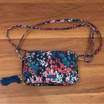 Vera Bradley Cabbage Rose Cabernet RFID All In One Crossbody Bag Wallet Photo 2