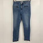 ANINE BING  Front Pocket SplitHem Blue Mid Rise Straight Fray Ankle Jeans Size 28 Photo 2