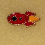 Rocket Ship Airplane Plane Y2K Retro Boho Scatter Pin Red Photo 1