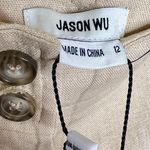 Jason Wu Linen Blend Pleated Front High Waisted Shorts in Tan Size 12 Photo 3
