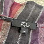 Rails Lucca Brava Stripe Mini Dress Smocked V-Neck Linen Blend Size M Photo 12