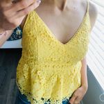 Abercrombie & Fitch Abercrombie Yellow Lace Top Photo 0