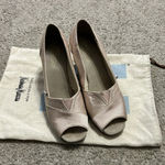 Toms Blush Pink Peep Toe Espadrille Wedge Heels Shoes 7.5 Neiman Marcus Photo 0