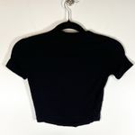 SKIMS Cropped Rib Modal Tee Black Slim Fit Crewneck Lightweight Stretch Sz XS Photo 6