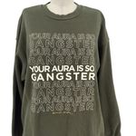 Spiritual Gangster Aura Graphic Oversized Sweatshirt Leaf Green Size Small Photo 4