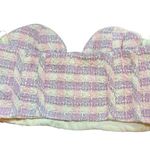 ZARA  Top Cropped Purple Preppy Plaid Tweed Structured Bustier Size M New Photo 1