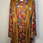 Spirit Peace  Love Hippie flower Power Adult Costume Fringed Vest Polyester M/L daisies Photo 3