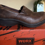 Red Wing Worx Loafer Womens Brown Slip on Leather Clog Support Cushion size 6 Photo 0