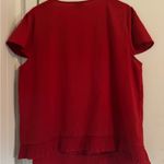 East 5th  Red Blouse with Detailed Neckline Photo 2