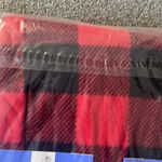 NWT 2 piece set black red Buffalo plaid fleece pants fuzzy socks Size L Photo 5