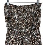 Eye Candy Strapless Romper Womens M Brown Leopard Print Smocked Y2K Bratzcore Photo 1