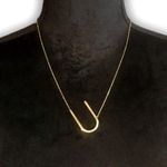 Gold Initial Pendant Necklace Letters A Photo 0