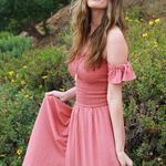 Young Fabulous and Broke Frida Rose Smocked Bodice Maxi Dress M Photo 1