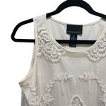 Cynthia Rowley  Lace Mesh Embroidered Sleeveless Blouse Ivory Womens Size Medium Photo 2