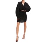 Good American Pleated mini Black Dress(Size 1/2, S/M) Photo 3