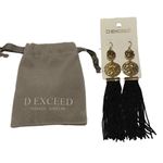 🍁3/$18 NWT D EXCEED black gold‎ earrings jewelry fashion dangle CLL Photo 1