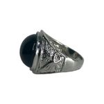 Silver and Black Boho Ring with Stone Photo 3