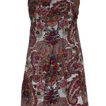 OndadeMar Women Small Pink Floral Paisley One Shoulder 100% Cotton Dress Coverup Photo 0